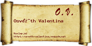 Osváth Valentina névjegykártya